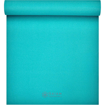 Gaiam Essentials Thick 2/5" (10mm) and Thin 1/4" (6mm) Yoga & Pilates, Fitness & Exercise Mat with Easy-Cinch Carrier Strap