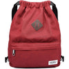 KAUKKO Drawstring Sports Backpack Gym Yoga Bag Shoulder Rucksack for Men and Women - Red