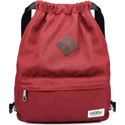 KAUKKO Drawstring Sports Backpack Gym Yoga Bag Shoulder Rucksack for Men and Women