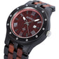 BEWELL Men's Wooden Watches Handmade Date Display Analog Quartz Luminous Wristwatch