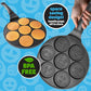 CucinaPro Emoji Friends Mini Pancake Pan, Nonstick Aluminum, 7 Unique Smiley Face Designs, Easy to Clean, Perfect for Kids' Breakfast