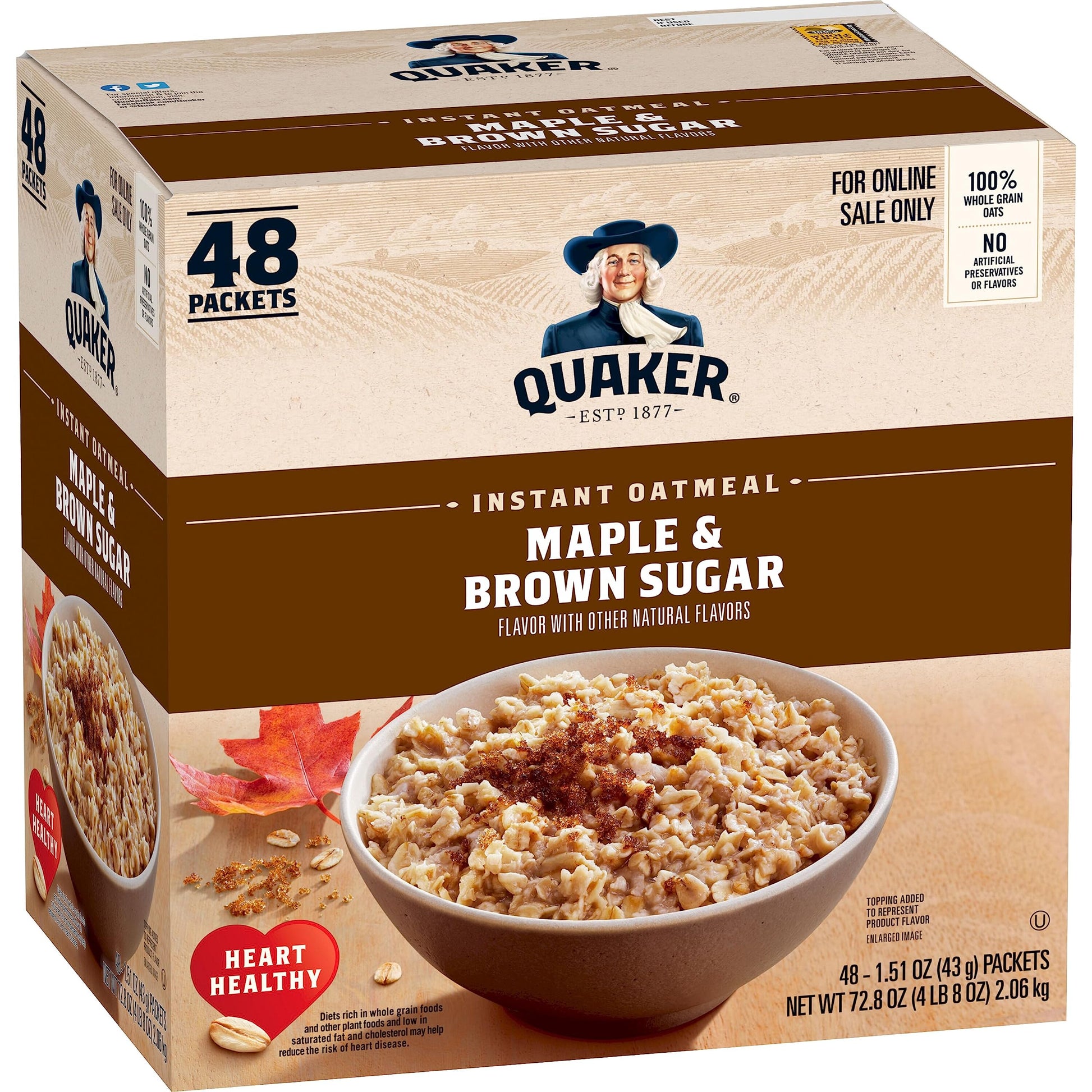 Buy now Quaker Instant Oatmeal Fruit & Cream Variety Pack, Single Serve Packets, (44 Pack) at indiglob india