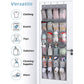 MISSLO Over The Door Shoe Organizer Hanging Closet Holder Hanger Storage Bag Rack with 24 Large Mesh Pockets, Gray