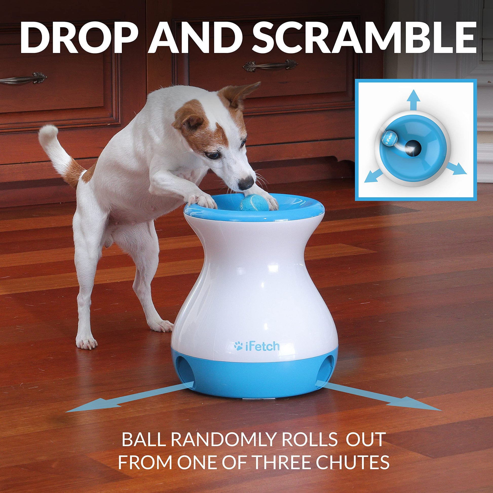 Buy now iFetch Frenzy Interactive Dog Toy, Self Fetch Mini Tennis Ball Machine for Small and Medium Dogs, Includes 3 Tennis Balls, Mental Stimulation Brain Game at indiglob india