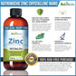 Liquid Zinc Supplement by Nutrinoche: Organic Liquid Drops - Ionic Zinc and Picolinate Alternative - 99.99% Ultra Pure Crystalline Nano Particles - for Adults and Children - (8 oz)