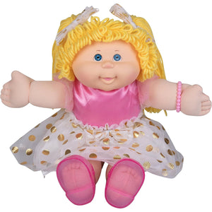 Cabbage Patch Kids Classic Doll with Real Yarn Hair, 16" - Original Vintage Retro Style Adoptable Baby Doll - Officially Licensed - Gift for Girls - Blonde/Blue Eyes