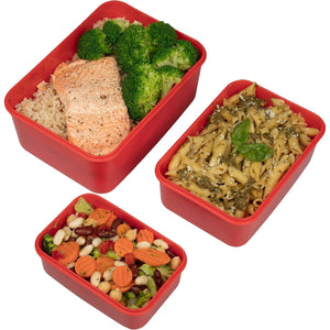 Buy now Microwave Food Storage Containers- Set of 3 Nesting Microwave Cookware Meal Prep Containers w Locking Steam Vent Lids- BPA Free, Fridge and Freezer Safe at indiglob india
