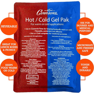 Camerons Hot or Cold Gel Pack - Set of 8 XL Ice & Heating Packs (8"x11")- Large Reusable Paks Keep Temp - Use in Casserole Carrier & Lunch Box for Food -Use as Warm & Cold Compress & Physical Therapy