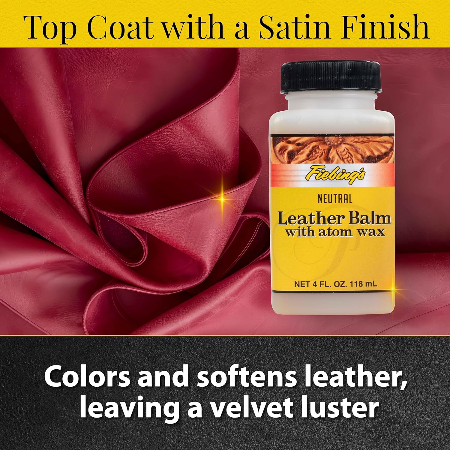 Buy now Fiebing's Leather Balm (4 oz) - Liquid Atom Wax Top Finish Conditioner for Neutral Recoloring All Smooth Leathercraft - Restore, Soften, Polish Car, Furniture, Boot, Purse with Natural Mellow Finish at indiglob india
