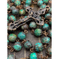 Buy now Nazareth Store Vintage Design Rosary Natural Jasper Stone Beads Necklace Holy Soil Medal & Cross Crucifix Religious Rosaries Terra Santa Jerusalem Collection at indiglob india