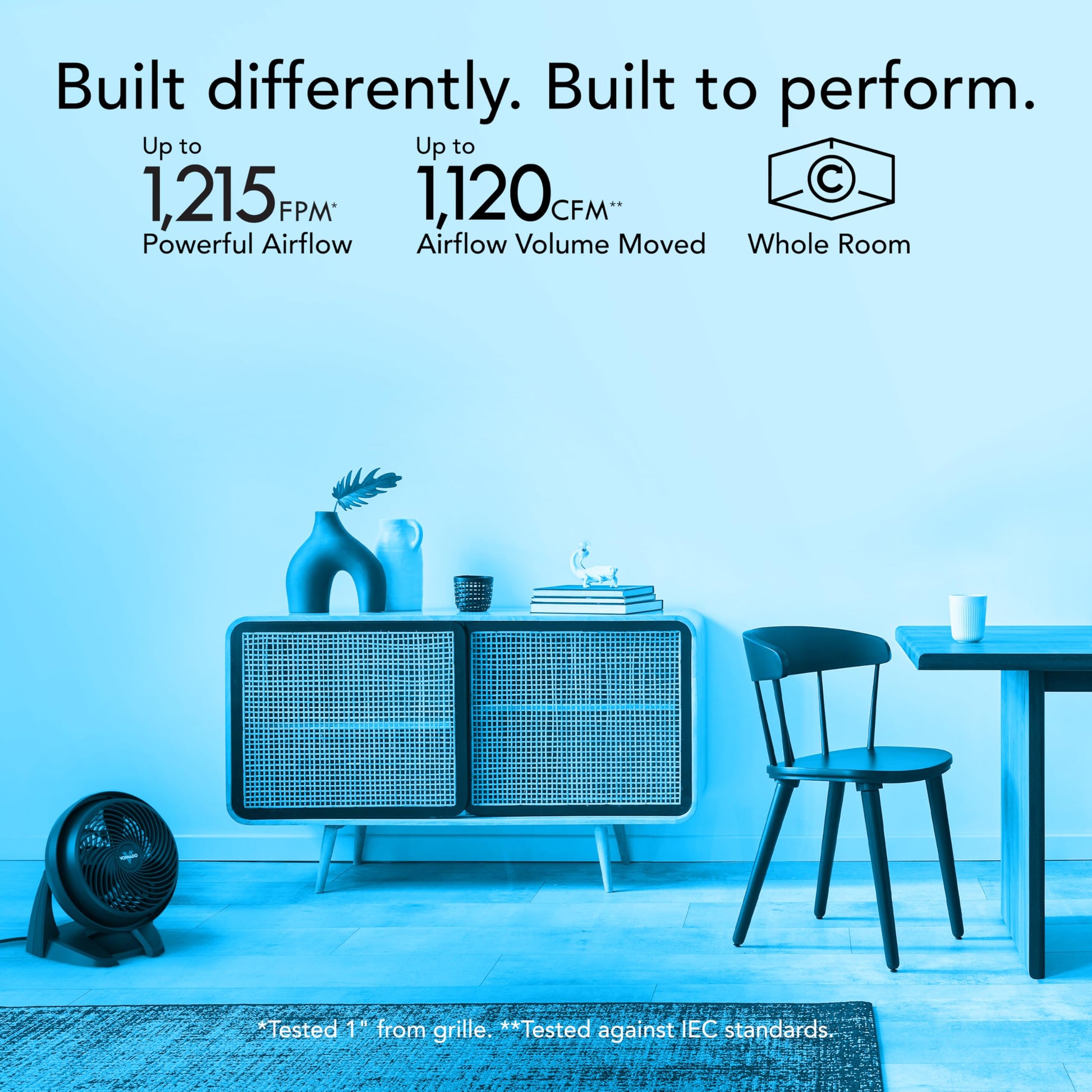 Buy now Vornado 630 Mid-Size Whole Room Air Circulator Fan for Home, 3 Speed Settings, Adjustable Tilt, Removable Grill, 9 Inch, Powerful Airflow, Manual Control Dial, Quiet Fan for Bedroom, Black at indiglob india