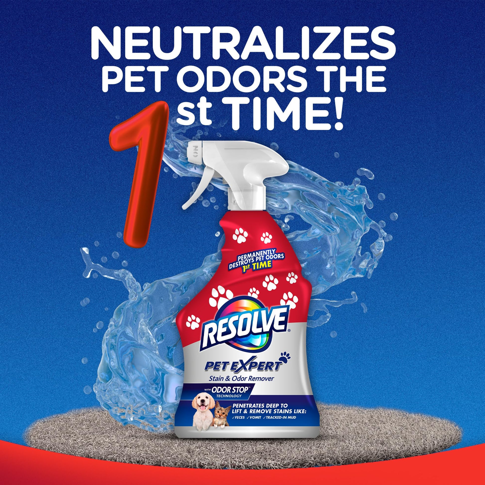 Buy now Resolve Pet Expert Stain and Odor Remover, Carpet Cleaner, Pet Stain and Odor Remover, Carpet & Upholstery Cleaner - Removes Stains and Odors, 22 oz at indiglob india
