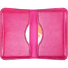 Wisdompro Business Card Holder, 2-Sided PU Leather Folio Name Card Holder Wallet Case with Magnetic Shut for Men and Women, Ultra Slim and Thin - Hot Pink