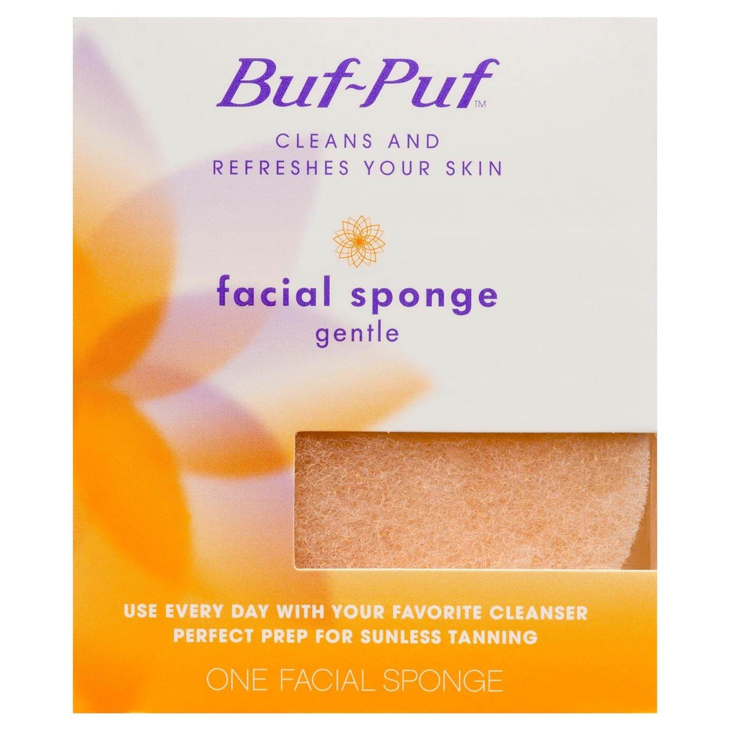 Buf-Puf Gentle Facial Sponge, Dermatologist Developed, Removes Deep Down Dirt & Makeup That Causes Breakouts and Blackheads, Reusable, Exfoliating, 1 Count - My Store