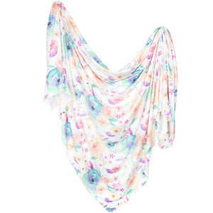 Buy now Copper Pearl Large Premium Knit Baby Swaddle Receiving Blanket Floral Bloom at indiglob india