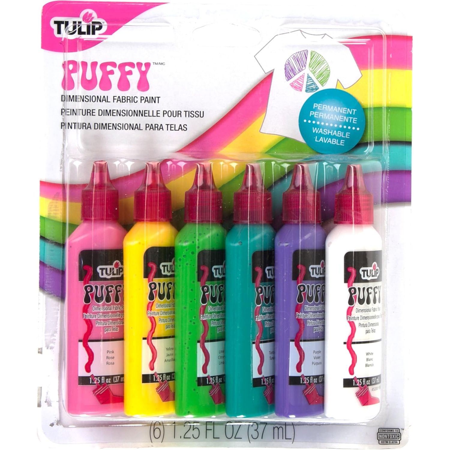 Buy now Tulip Puffy Paint: 3-D Fashion Paint, Assorted Colors, 6 Pack Default at indiglob india