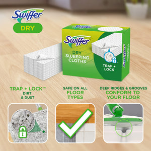 Buy now Swiffer Sweeper Dry Sweeping Pad, Multi Surface Refills for Dusters Floor Mop, with Febreze Lavender, 32 count at indiglob india