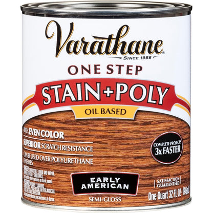 Buy now Varathane 225250H Oil-Based One Step Stain + Poly, Quart, Dark Walnut Quart (Pack of 1) Early American at indiglob india