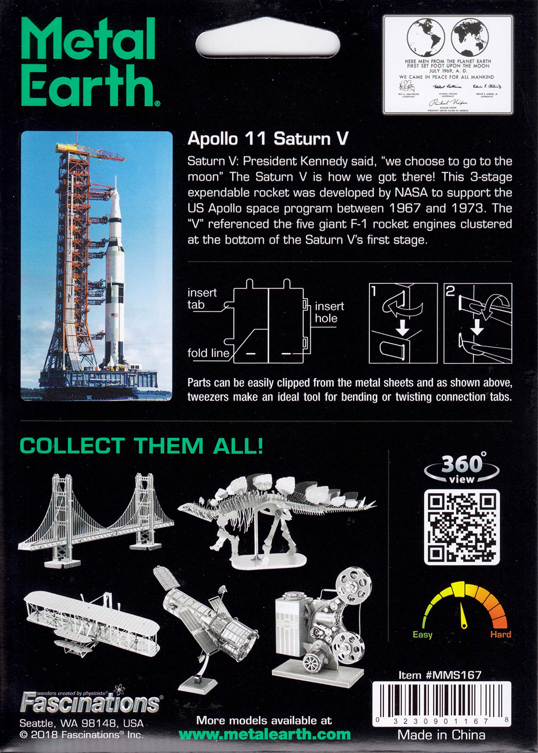 Buy now Fascinations Metal Earth Apollo Saturn V with Gantry 3D Metal Model Kit at indiglob india