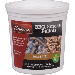 Camerons Smoking Wood Pellets (Maple, 1 Pint) - Kiln Dried BBQ Pellets - 100% All Natural Barbecue Wood for Smoker Grill, Pellet Grill & Fire Pit - Infuse Smokey Flavor in Food - Grilling Gift for Dad