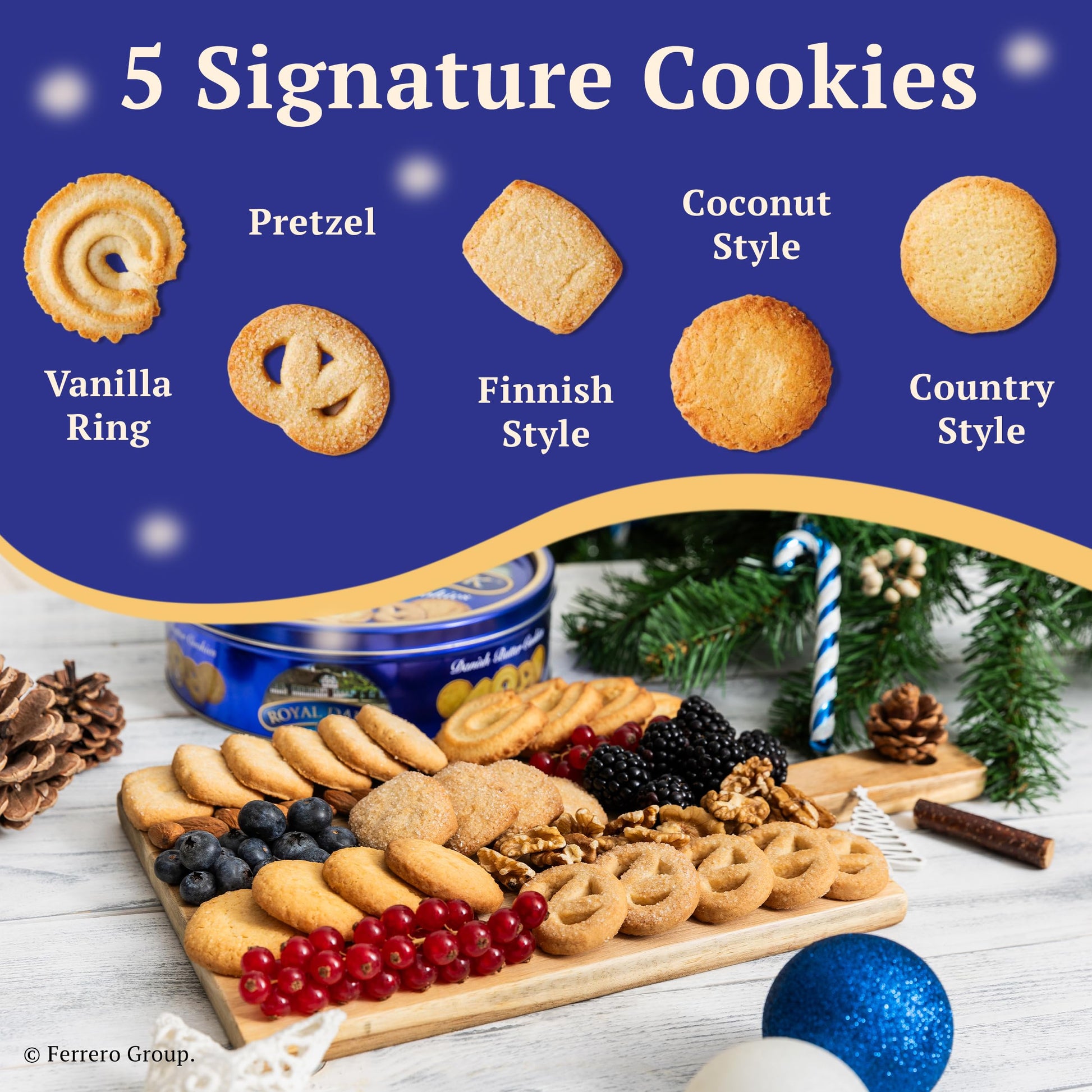 Buy now Royal Dansk Danish Butter Cookies, Premium Assorted Cookies in Gift Tin, Great for Sharing and Gifting, 12 oz at indiglob india