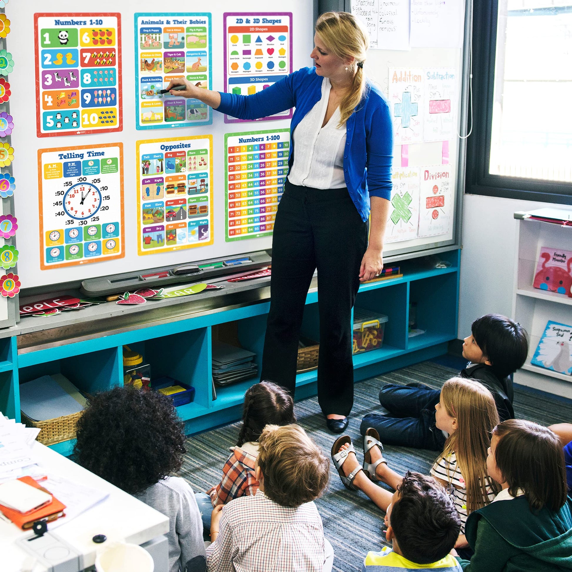 Buy now Classroom Educational Posters - 20pcs 16” x 11” - Teacher Classroom Must Haves Supplies Essentials - ABC Alphabet Poster School Supplies - Elementary Kindergarten Preschool Learning Activities at indiglob india