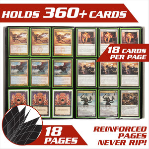 9 Pocket Trading Card Binder- Holofoil Pink Album w Side Loading Pockets, AntiTheft Anti-Drop- TCG Collector Storage Organizer for 360 Cards-Compatible with Pokémon, Yu-Gi-Oh!, MTG Magic The Gathering