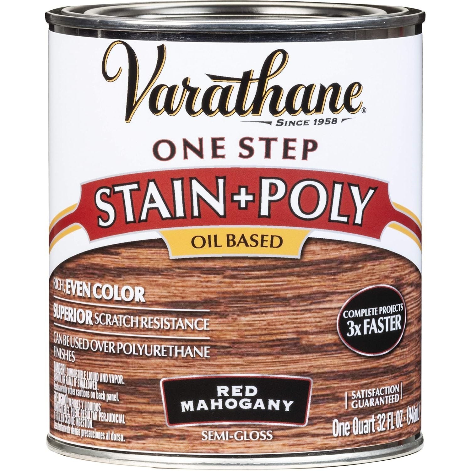 Buy now Varathane 225250H Oil-Based One Step Stain + Poly, Quart, Dark Walnut Quart (Pack of 1) Red Mahogany at indiglob india