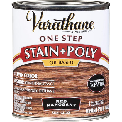 Buy now Varathane 225250H Oil-Based One Step Stain + Poly, Quart, Dark Walnut Quart (Pack of 1) Red Mahogany at indiglob india