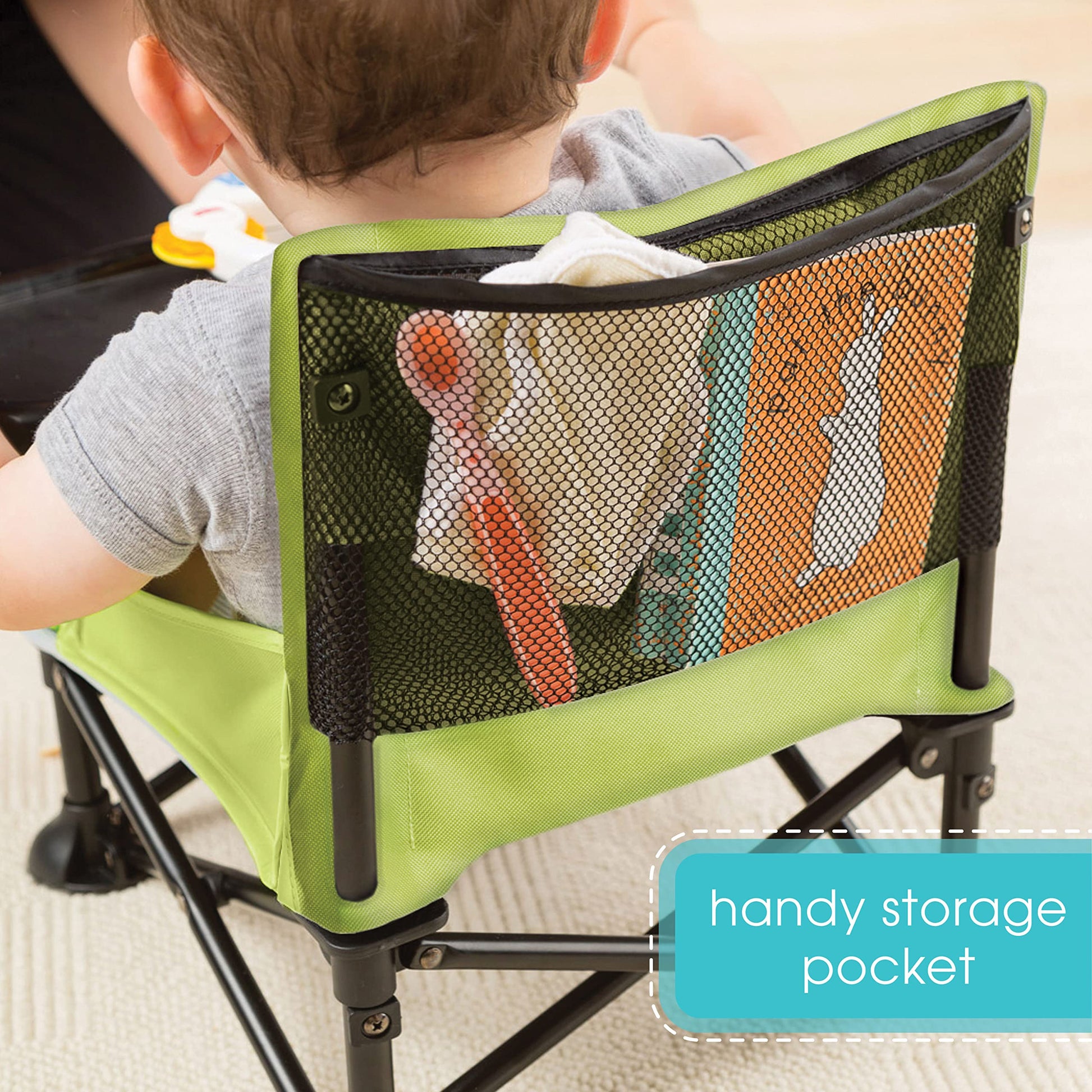 Buy now Summer by Bright Starts Pop 'N Sit Portable Booster Chair, Floor Seat, Indoor/Outdoor Use, Compact Fold, Green, 6 Mos - 3 Yrs at indiglob india