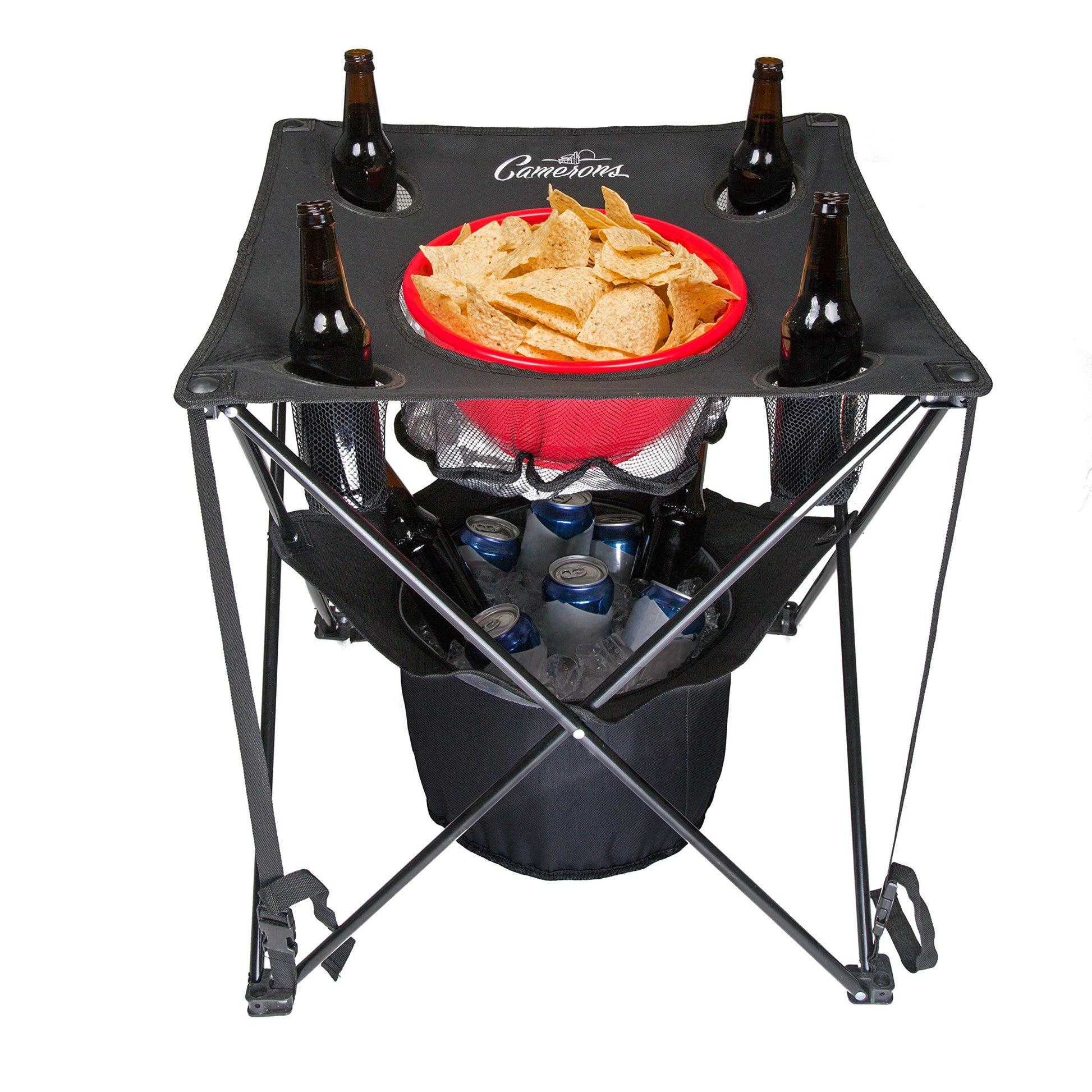 Buy now Camerons All-in-One Tailgating Table - Portable Folding Camping Table w Insulated Cooler, Food Basket & Travel Bag - Holiday Xmas Gift- Collapsible Picnic Table for Fall Football Games & Outdoor BBQs at indiglob india