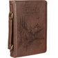 Christian Art Gifts Men's Classic Bible Cover On Wings Like Eagles Mountain Isaiah 40:31, Brown Faux Leather, Large