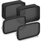 Weewooday 4 Pcs Mesh Makeup Bag Mesh Cosmetic Bag Travel Toiletry Pouch with Zipper Mini Makeup Cosmetic Purse for Daily Accessory(Small,Black)