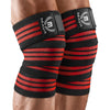 Mava Sports Knee Wraps (Pair) for Men & Women | Ideal for Cross Training, WODs, Gym Workouts, Weightlifting, Fitness & Powerlifting | Knee Straps for Squats | 72" Compression & Elastic Support - Red