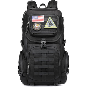 Wotony military tactical backpack nylon military MOLLE backpack 3-day Assault bag 27L backpack for men, used for outdoor hiking, camping and hunting (All black)