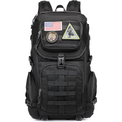 Wotony military tactical backpack nylon military MOLLE backpack 3-day Assault bag 27L backpack for men, used for outdoor hiking, camping and hunting (All black)
