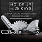 Smart Compact Key Organizer Keychain - Made of Carbon Fiber & Stainless Steel- Pocket key Chain Organizer Up to 28 Keys- Lightweight, Strong Includes Bottle Opener, Carabiner & More
