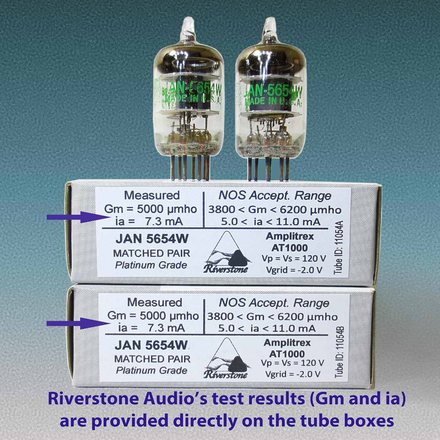 Buy now Riverstone Audio - Tested/Matched Pair (2 Tubes) 7-Pin JAN 5654W Fully-Tested Vacuum Tubes - Upgrade for 6AK5 / 6J1 / 6J1P / EF95 - JAN 5654W Platinum Grade Pair at indiglob india