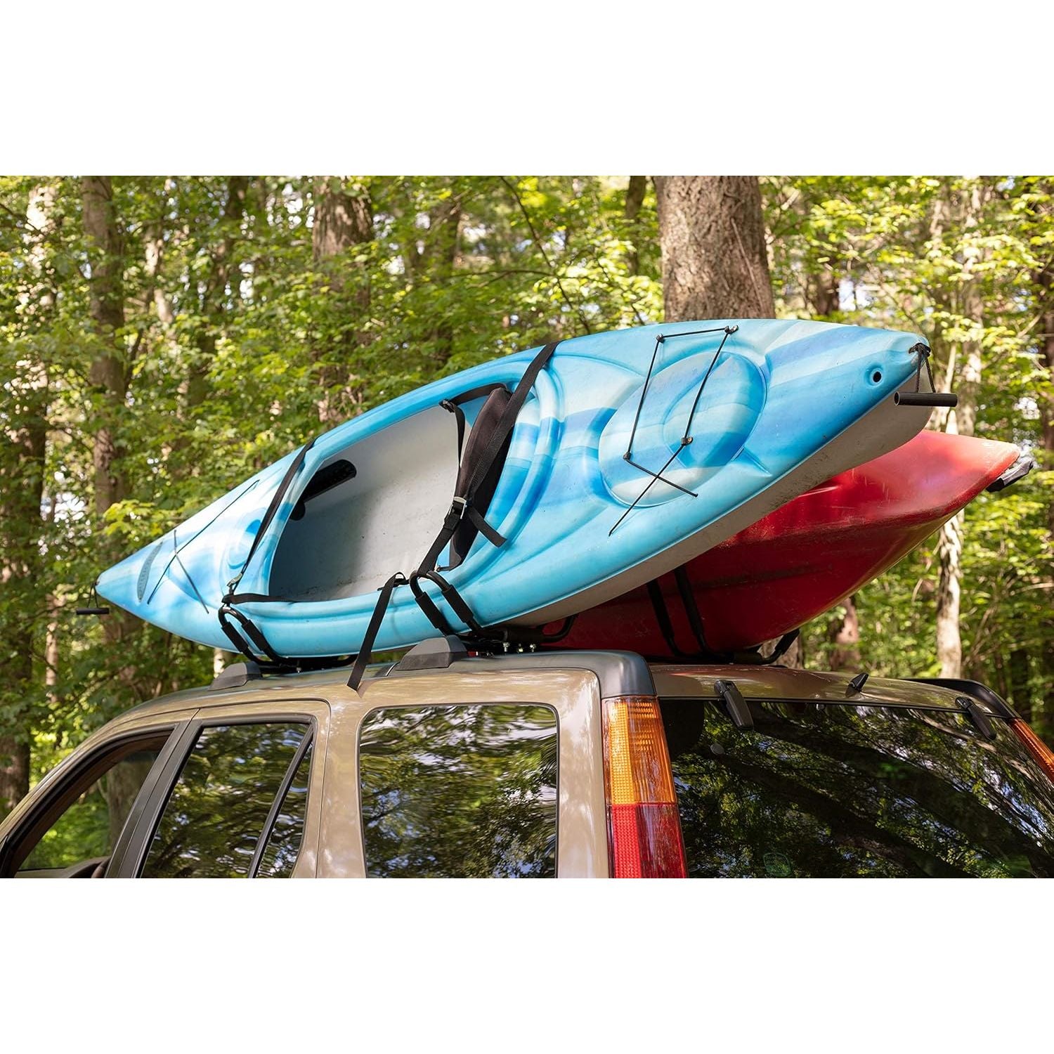 Buy now SCS Direct Kayak Roof Rack Sets - Two Kayak Racks for Cars and SUVs - Universal Fit Carriers Mount on Crossbars for Easy Travel with Kayaks Canoes and Surfboards by PaddleSports+ at indiglob india