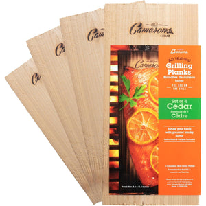 Camerons Cedar Grilling Planks - 4 Pack (5.5"x11.5") - Premium Natural Cedar Wood - Easily Infuse Smoky Flavor into BBQ Salmon, Fish, Meat, Veggies, and More - Sourced in the USA - Grilling Gift Idea