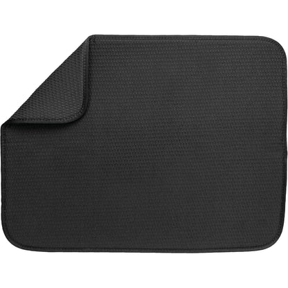 18 In. x 24 In. Dish Drying Mat, Absorbent Microfiber Kitchen Counter Mat, Dish Drying Pad for Dishes, Utensils, Pots and Pans, Black