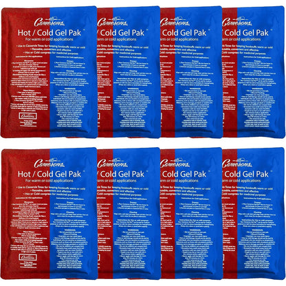 Camerons Hot or Cold Gel Pack - Set of 8 XL Ice & Heating Packs (8"x11")- Large Reusable Paks Keep Temp - Use in Casserole Carrier & Lunch Box for Food -Use as Warm & Cold Compress & Physical Therapy