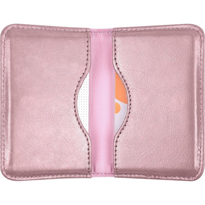 Wisdompro Business Card Holder, 2-Sided PU Leather Folio Name Card Holder Wallet Case with Magnetic Shut for Men and Women, Ultra Slim and Thin