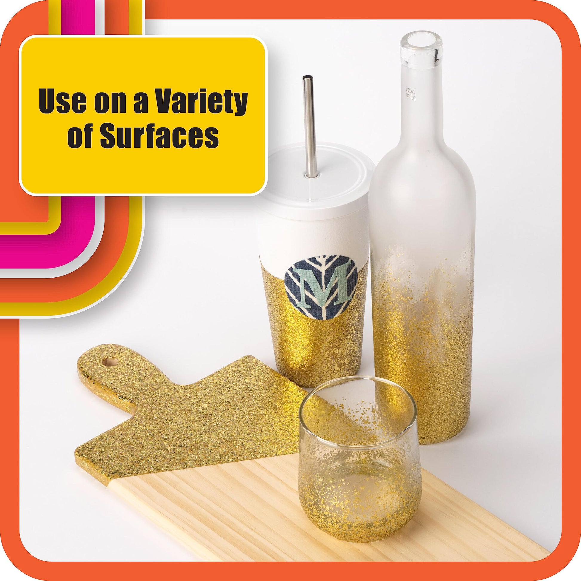 Buy now Mod Podge CS27593 Dishwasher Safe Glitter Gold, 8 fl oz Multi-Purpose Formula, Perfect for Easy to Apply DIY Arts and Crafts at indiglob india