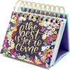 bloom daily planners Undated Perpetual Desk Easel/Inspirational Standing Flip Calendar - (5.25" x 5.5") (The Best is Yet to Come) - The Best is Yet to Come