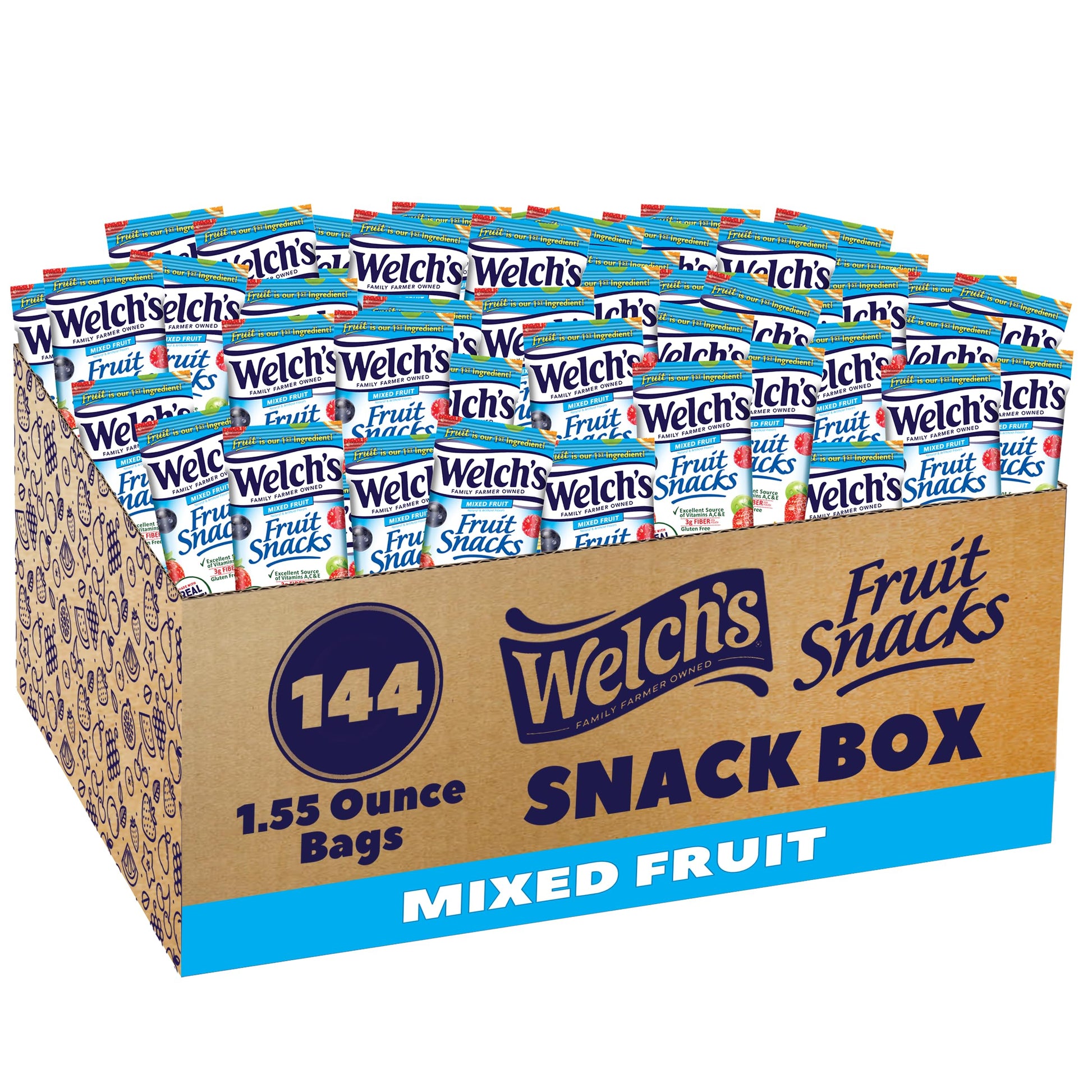 Buy now Welch's Fruit Snacks, Mixed Fruit Snack Box, Gluten Free, 0.8oz Snack Packs (Pack of 40) at indiglob india