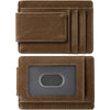 Toughergun Slim Minimalist Wallet for Men with Magnetic Money Clip Leather Wallet, Credit Card Holder RFID Blocking Front Pocket Holds Cash and Cards - Wax Brown