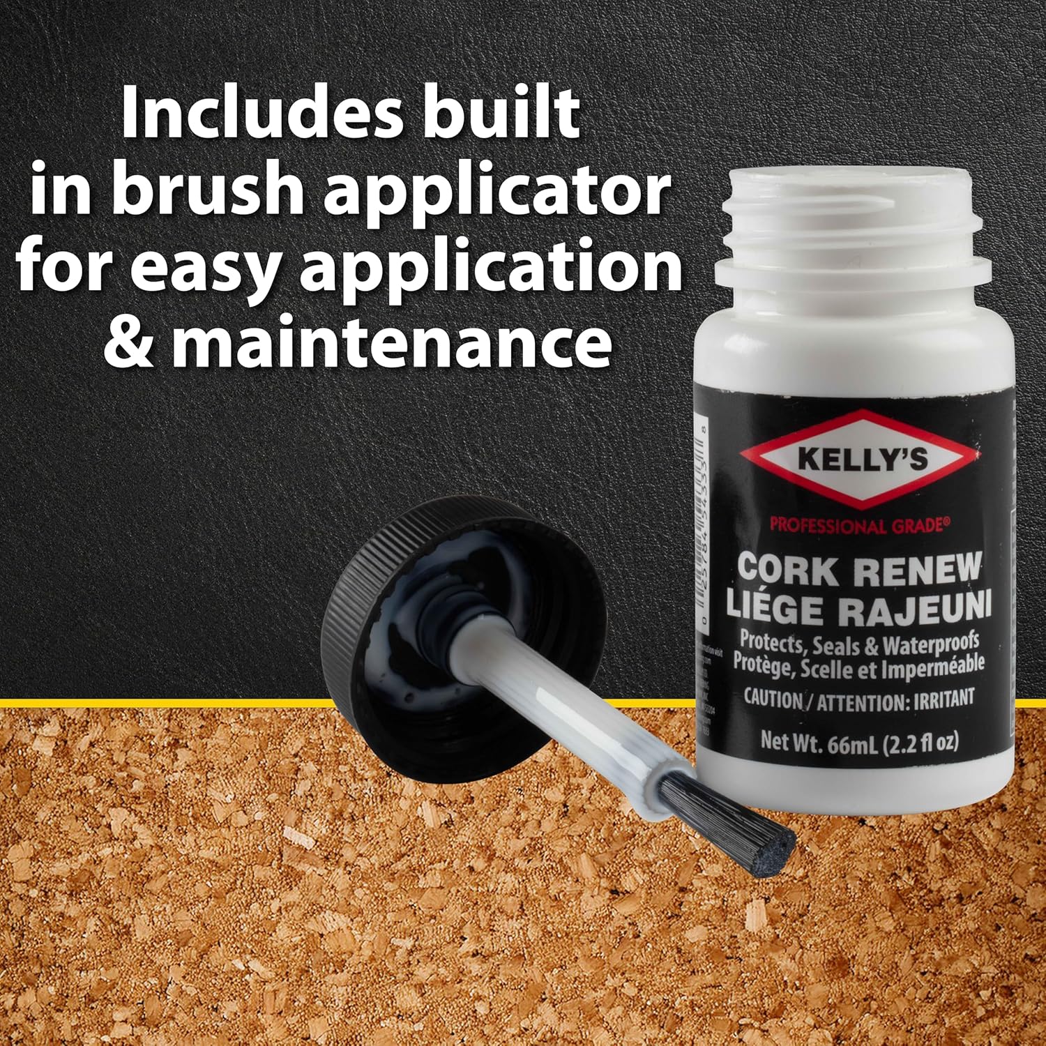 Buy now Kelly's Cork Renew Sealer (2.2 fl oz) - Waterproof & Protect Cork Surfaces w/ Brush Applicator - Water Based Formula Dries Clear, Prevents Drying & Breaking Down of Sandles, Shoes, Fishing Rod, Coasters at indiglob india