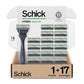 Schick Hydro Sensitive Razors for Men | 5-Blade Mens Razors for Shaving, 1 Mens Razor Handle with 17 Razor Blades Refills