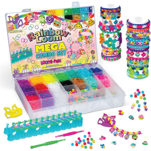 Rainbow Loom® Loomi-Pals™ MEGA Combo Set, Features 60 Cute Assorted LP Charms, The New RL 2.0, Happy Looms, Hooks, Alpha & Pony Beads, 5600 Colorful Bands All in a Carrying Case for Boys and Girls 7+